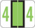 TAB Numeric Label  - TPNV Series (Rolls) - 4 - Green