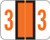 TAB Numeric Label  - TPNV Series (Rolls) - 3 - Dk. Orange