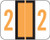 TAB Numeric Label  - TPNV Series (Rolls) - 2 - Lt. Orange