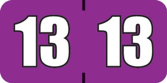 POS Yearband Label (Rolls) 500 - 2013 - Purple/Wt/Blk - Laminated