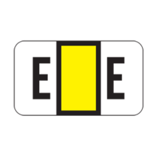 POS Alphabetic Labels - 2000 Series (Sheets for binder) - Letter -  E- Yellow - 240 Labels Per Pack