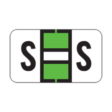 POS Alphabetic Labels - 2000 Series (Sheets for binder) - Letter -  S- Lt. Green - 240 Labels Per Pack