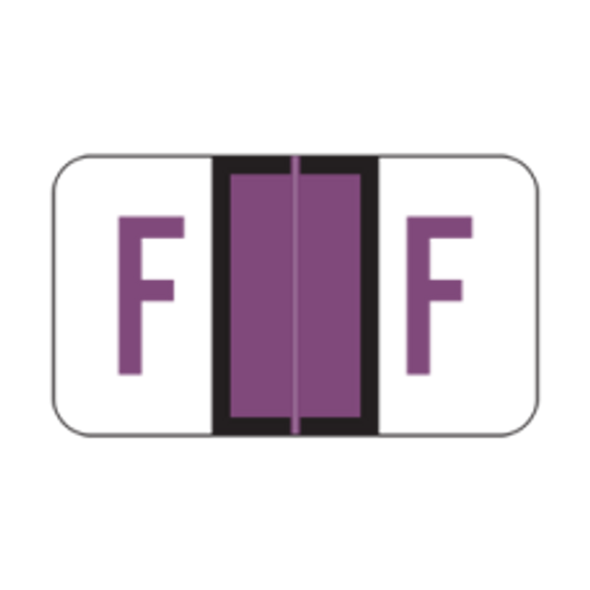 POS Alphabetic Labels - 3400 Series (Rolls) F- Purple