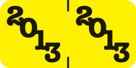 POS Yearband Label (Rolls) 500 - 2013 - Yellow/Blk - Laminated