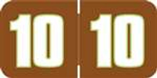 POS Yearband Label - PBYV Series (Rolls) - 2010 - Brown/White