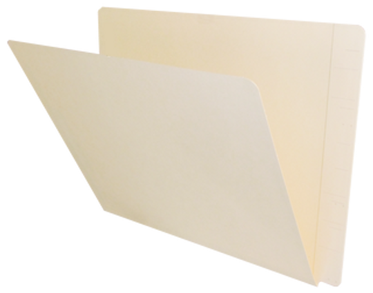 Tab Compatible End Tab Folder, Letter, 11 Point, Manila, 9-1/2" x 12-1/4, Reinforced, Box of 100
