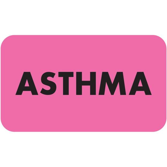 "Asthma" Label - Fl. Pink - 1-1/2" x 7/8" - 250/Box
