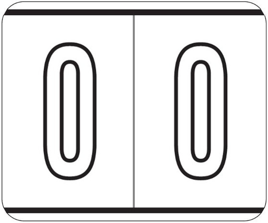 Kardex Numeric Label - PSF-138 Series (Rolls) - 0 - Black/White