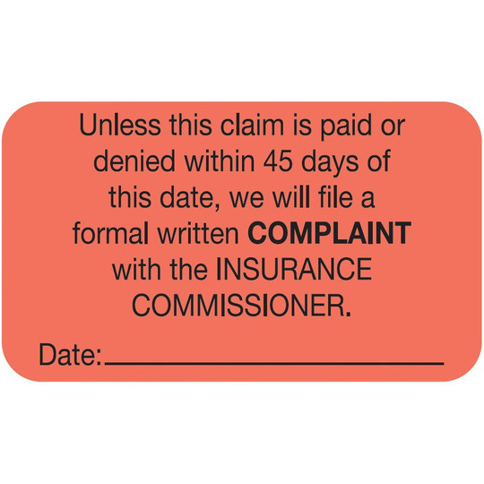 "Unless This Claim" Label - Fl. Red - 1 1/2" x 7/8" - Box of 250