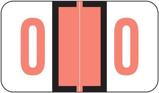 JETER Numeric Label - 6190 Series (Rolls) - 0 - Pink