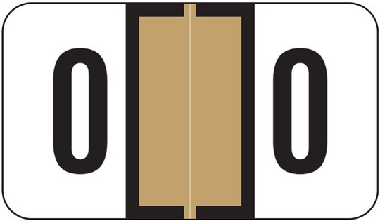 JETER Numeric Label - 7300 Series (Rolls) - 0 - Tan