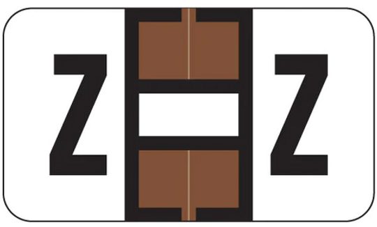 JETER Alphabetic Labels - 7200 Series (Rolls) Z- Brown