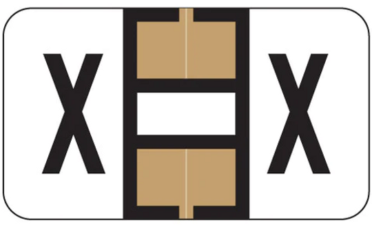JETER Alphabetic Labels - 7200 Series (Rolls) X- Tan