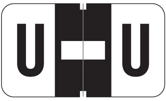 JETER Alphabetic Labels - 7200 Series (Rolls) U- Black