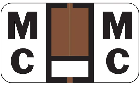 JETER Alphabetic Labels - 7200 Series (Rolls) Mc- Brown/White - 500/Roll