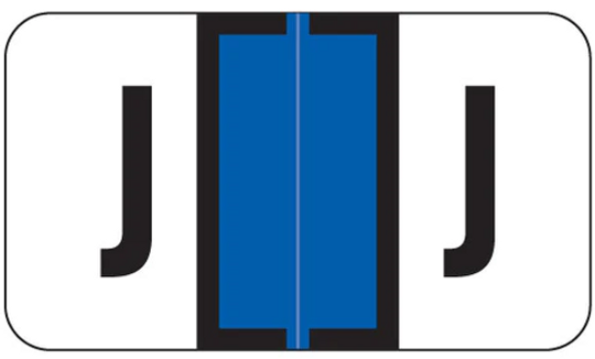 JETER Alphabetic Labels - 7200 Series (Rolls) J- Dk. Blue