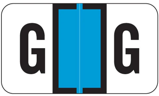 JETER Alphabetic Labels - 7200 Series (Rolls) G- Lt. Blue