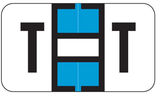 JETER Alphabetic Labels - 5800 Series (Sheets for Binder) T- Lt. Blue