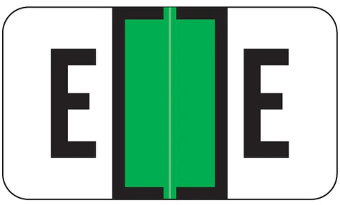 JETER Alphabetic Labels - 5800 Series (Sheets for Binder) E- Lt. Green