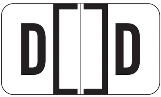 JETER Alphabetic Labels - 5800 Series (Sheets for Binder) D- White