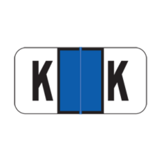 JETER Alphabetic Labels - 2900 Series (Rolls) K- Dk. Blue