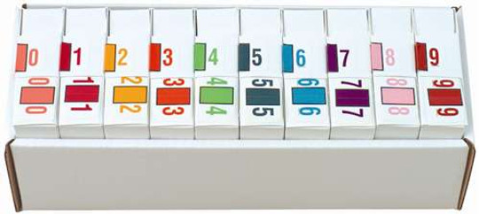 JETER Numeric Label - 6100 Series (Rolls) - 0-9 Set with tray 1