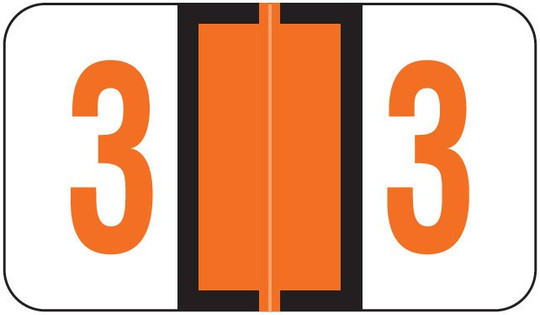 JETER Numeric Label - 6190 Series (Rolls) - 3 - Orange