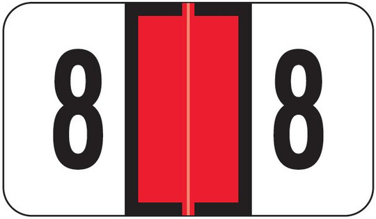 JETER Numeric Label - 2600 Series (Rolls) - 8 - Red