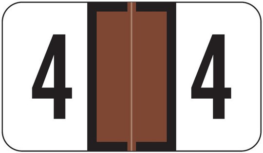 JETER Numeric Label - 2600 Series (Rolls) - 4 - Brown