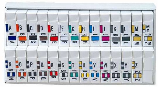 JETER Alphabetic Labels - 2800 Series (Rolls) A-Z Set with tray