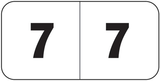 JETER Numeric Label - 4500 Series (Rolls) - 7 - Black/White