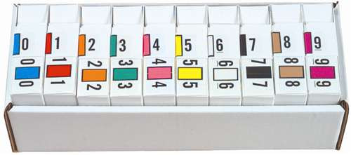 JETER Numeric Label - 0300 Series (Rolls) - 0-9 Set with tray