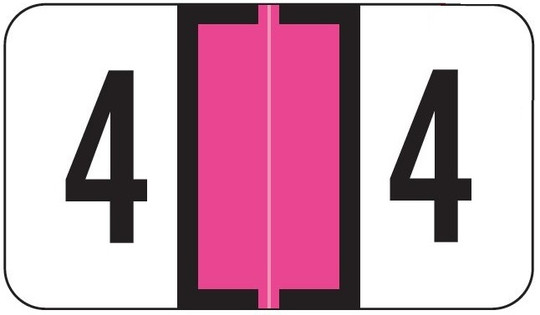 JETER Numeric Label - 0300 Series (Rolls) - 4 - Fl. Pink