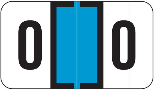 JETER Numeric Label - 0300 Series (Rolls) - 0 - Lt. Blue