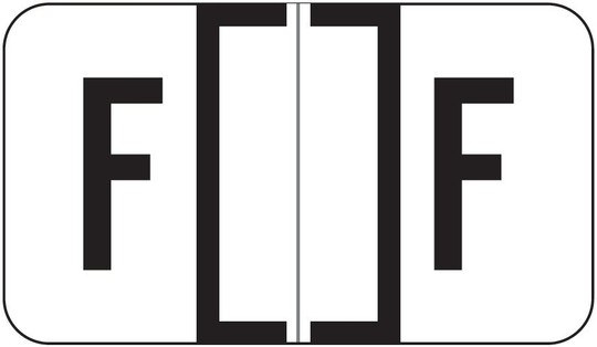 JETER Alphabetic Labels - 0200 Series (Rolls) - F - White