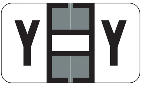 JETER Alphabetic Labels - 7200 Series (Rolls) Y- Gray