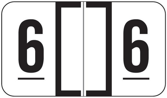 JETER Numeric Label - 0300 Series (Rolls) - 6 - White