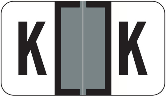 JETER Alphabetic Labels - 0200 Series (Rolls) - K - Gray
