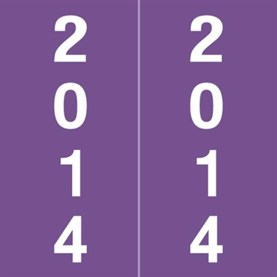 IFC Yearband Label (Rolls of 500) - 2014 - Purple - IFYM Series - Laminated