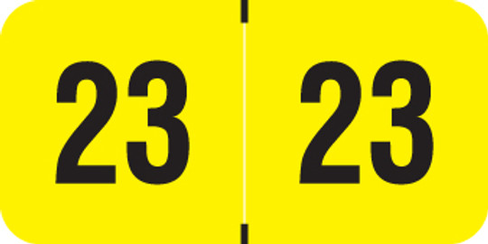 PMA Fluorescent Yearband Label (Rolls of 500) - 2023 - Fl. Yellow - FYYM Series - Laminated