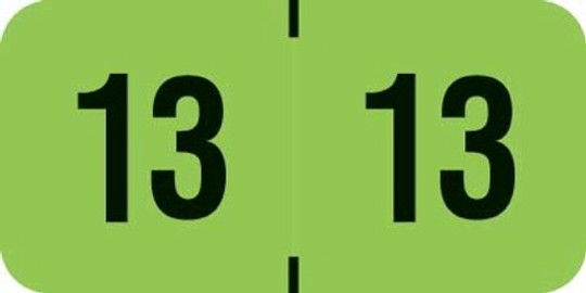 PMA Fluorescent Yearband Label (Rolls) 500 - 2013 - Fl. Green