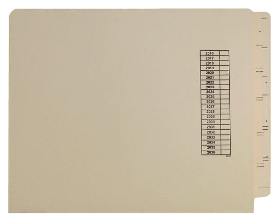 GBS Compatible End Tab Folders With 2 Fasteners -  Letter Size -  11 Pt. Manila - Reinforced Tab - Fasteners in Positions 1 & 3 - 50/Box