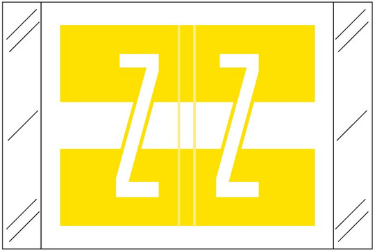 Tabbies Alphabetic Labels - 12030 Series (Rolls) Z- Yellow
