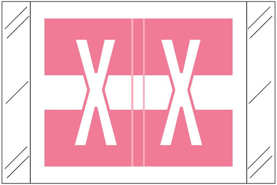 Tabbies Alphabetic Labels - 12030 Series (Rolls) X- Pink