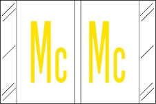 Tabbies Alphabetic Labels - 12030 Series (Rolls) Mc- White/Yellow