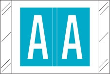Tabbies Alphabetic Labels - 12030 Series (Rolls) A- Lt. Blue