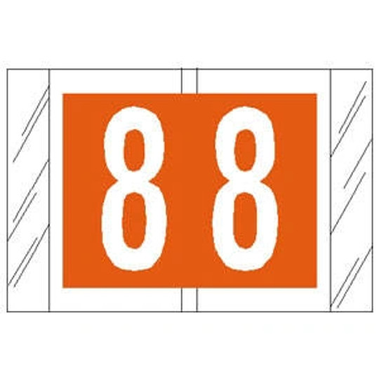 Tabbies Numeric Label - 11000 Series (Rolls) - 8 - Orange