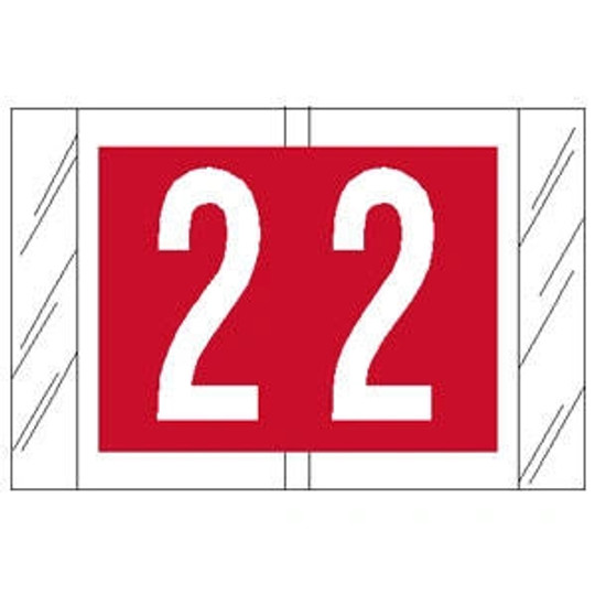 Tabbies Numeric Label - 11000 Series (Rolls) - 2 - Red