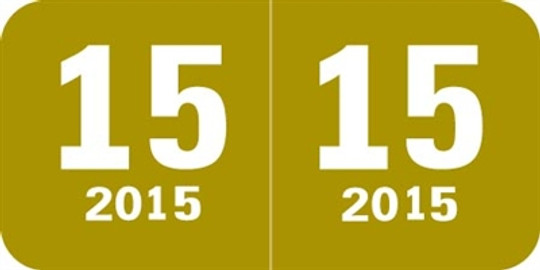 Col'R'Tab Yearband Label (Rolls of 500) - 2015 - Gold - CTYM Series - Laminated