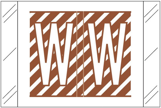 Tabbies Alphabetic Labels - 12000 Series (Rolls) W- Brown